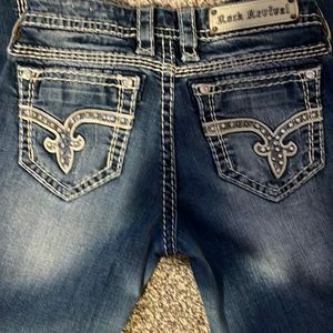 Rock revival light wash boot cut jeans